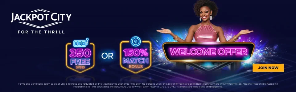 Official Jackpot City South Africa welcome-offer artwork